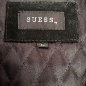 Vintage Guess Leather jacket with fur trim!